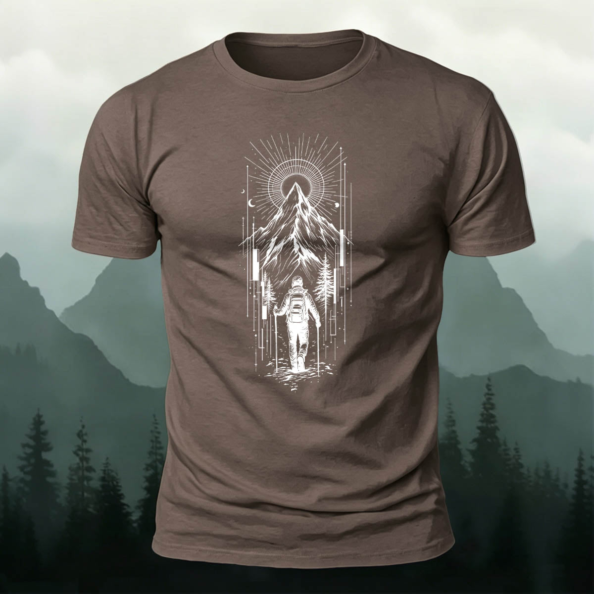 Conquering Snow-Capped Mountains Casual Outdoor Cotton Tee
