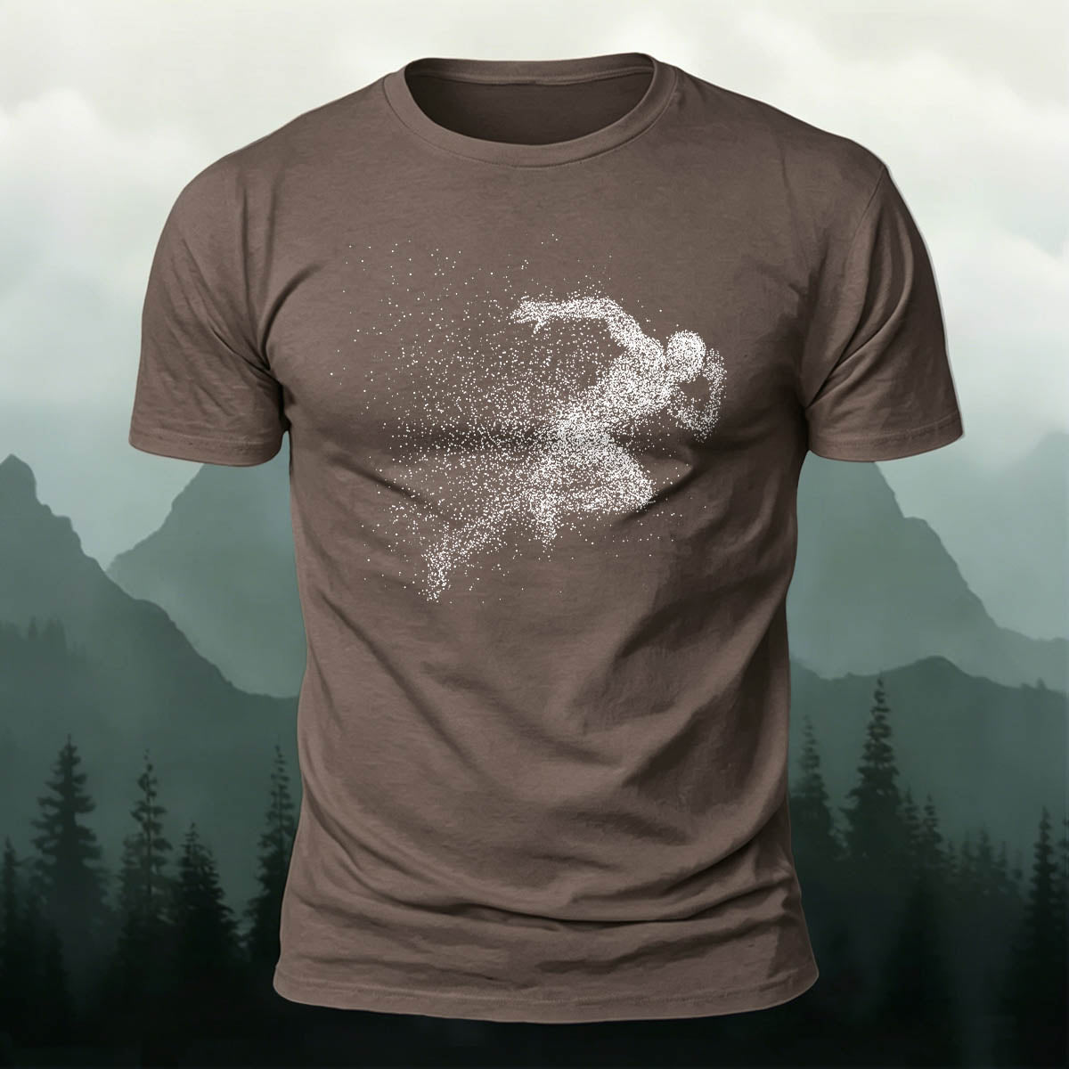 Running Character Print Casual Cotton T-Shirt