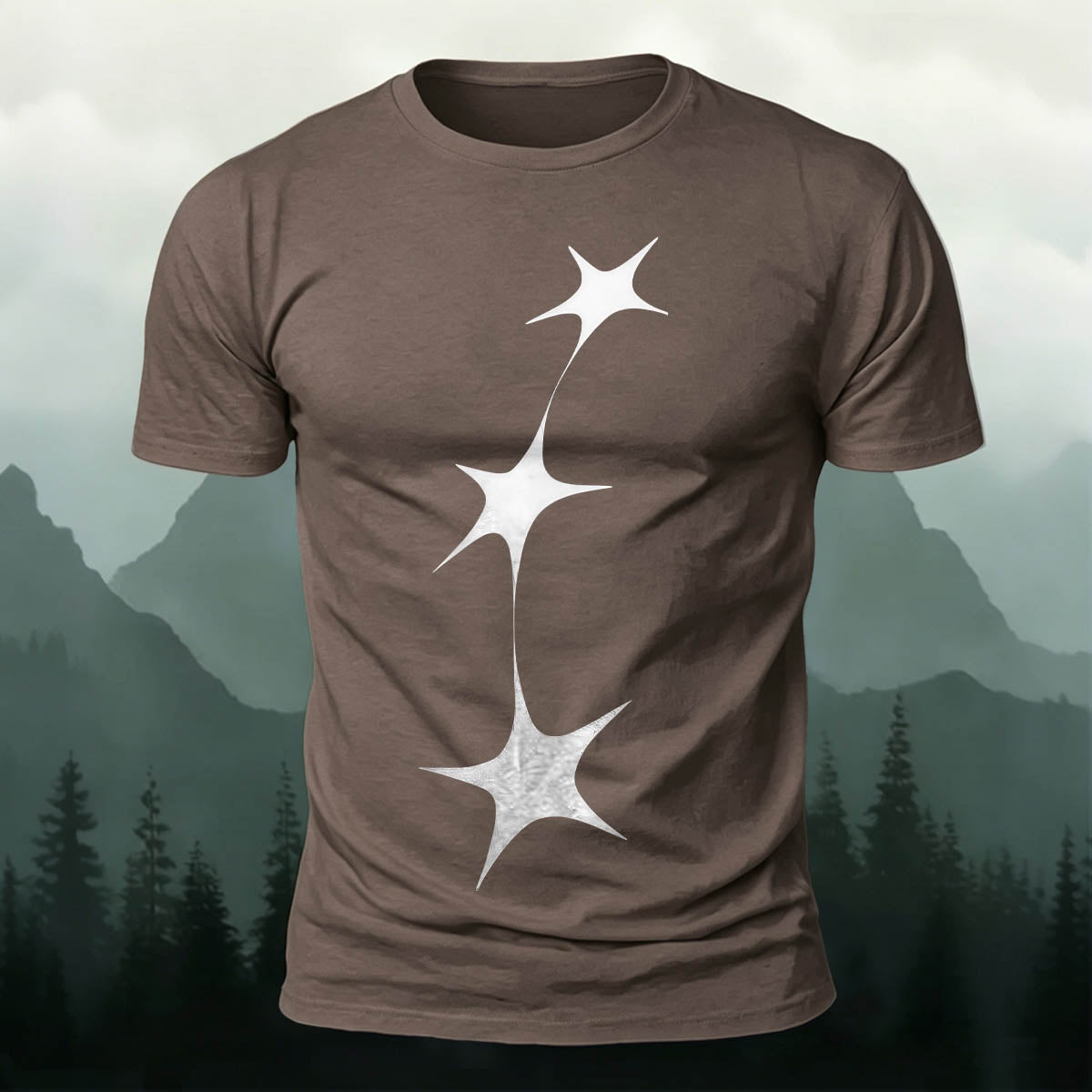 String of Stars Print Versatile Cotton T-Shirt