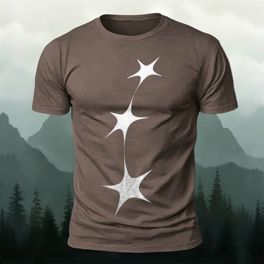 String of Stars Print Versatile Cotton T-Shirt