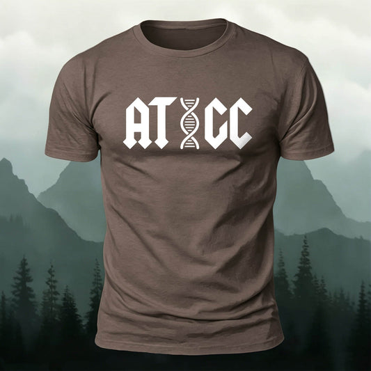 Soft Cotton Biological Genetic Structure Print Casual T-Shirt