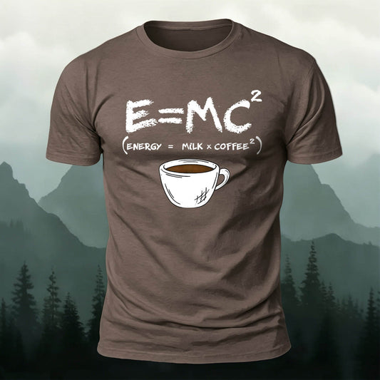 Cotton E=MC² Coffee Limited Edition Outdoor Casual Tee
