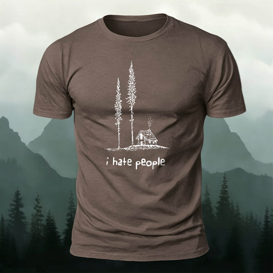 Combed Cotton I Hate People Printed Casual T-Shirt