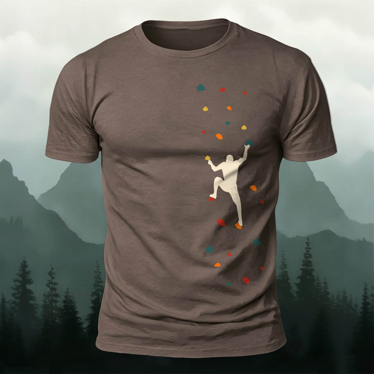 Rock Climbing Print Outdoor Cotton T-Shirt