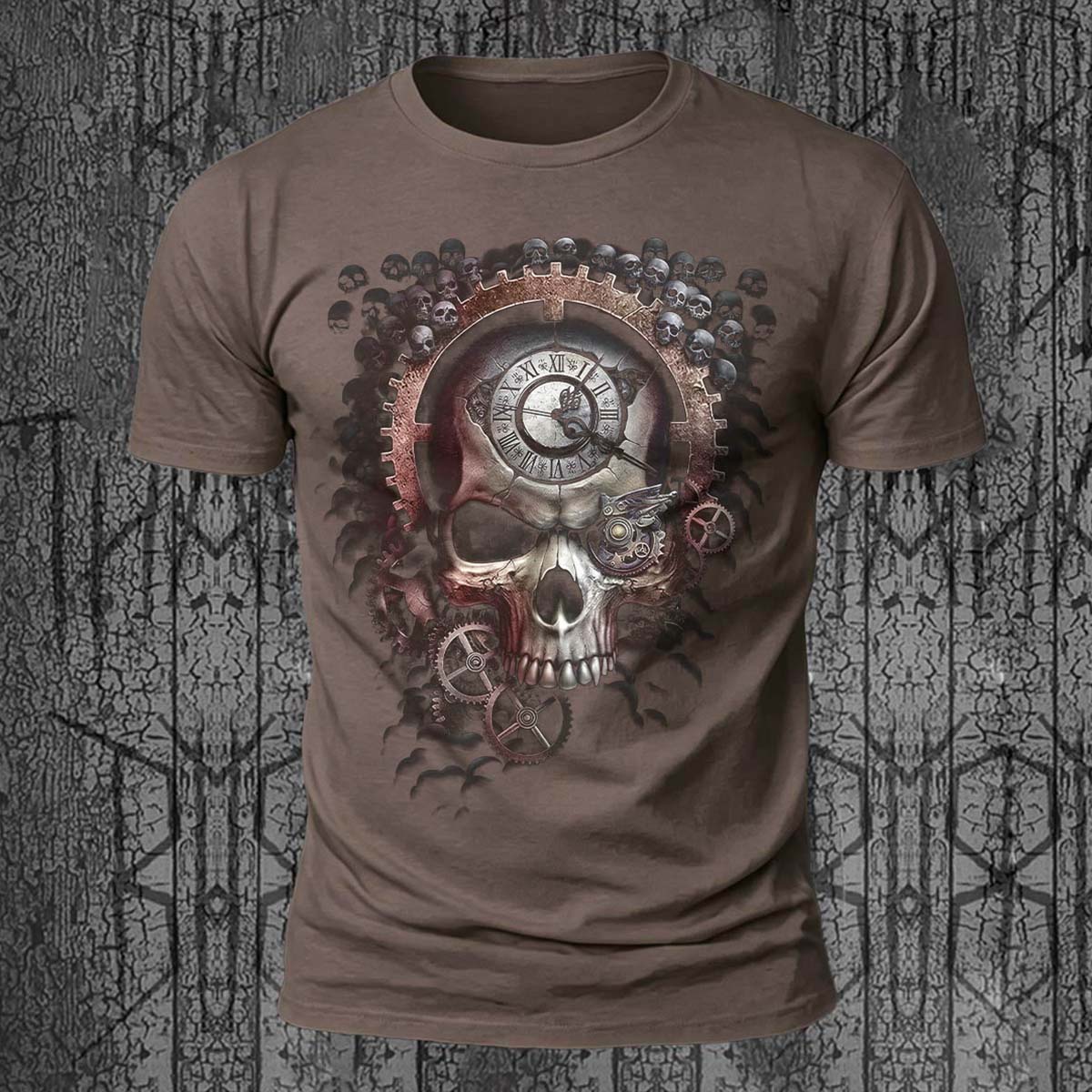 Skull Mechanical Dark Casual Comfortable Tee CO