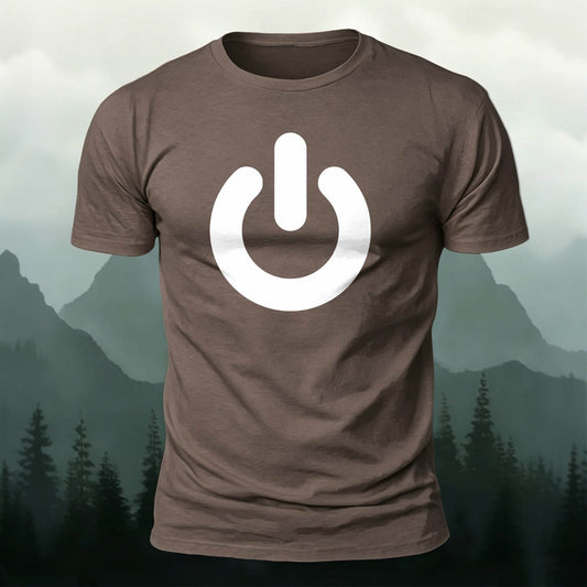 Power Button Print—Versatile Cotton T-Shirt