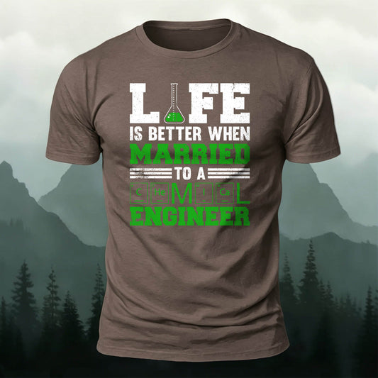 Cotton Vintage Chemical Engineer Print Casual T-Shirt