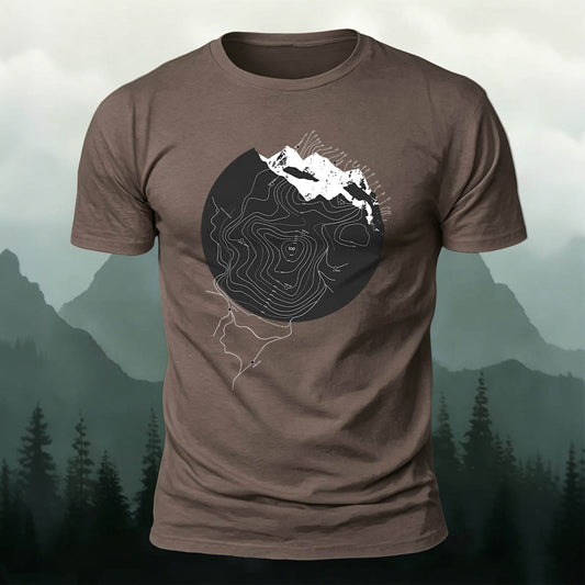 Cotton Mountain Wilderness Contour Map Outdoor Casual Tee