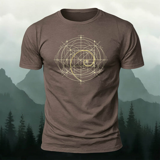 Combed Cotton Geometric Print Casual T-Shirt