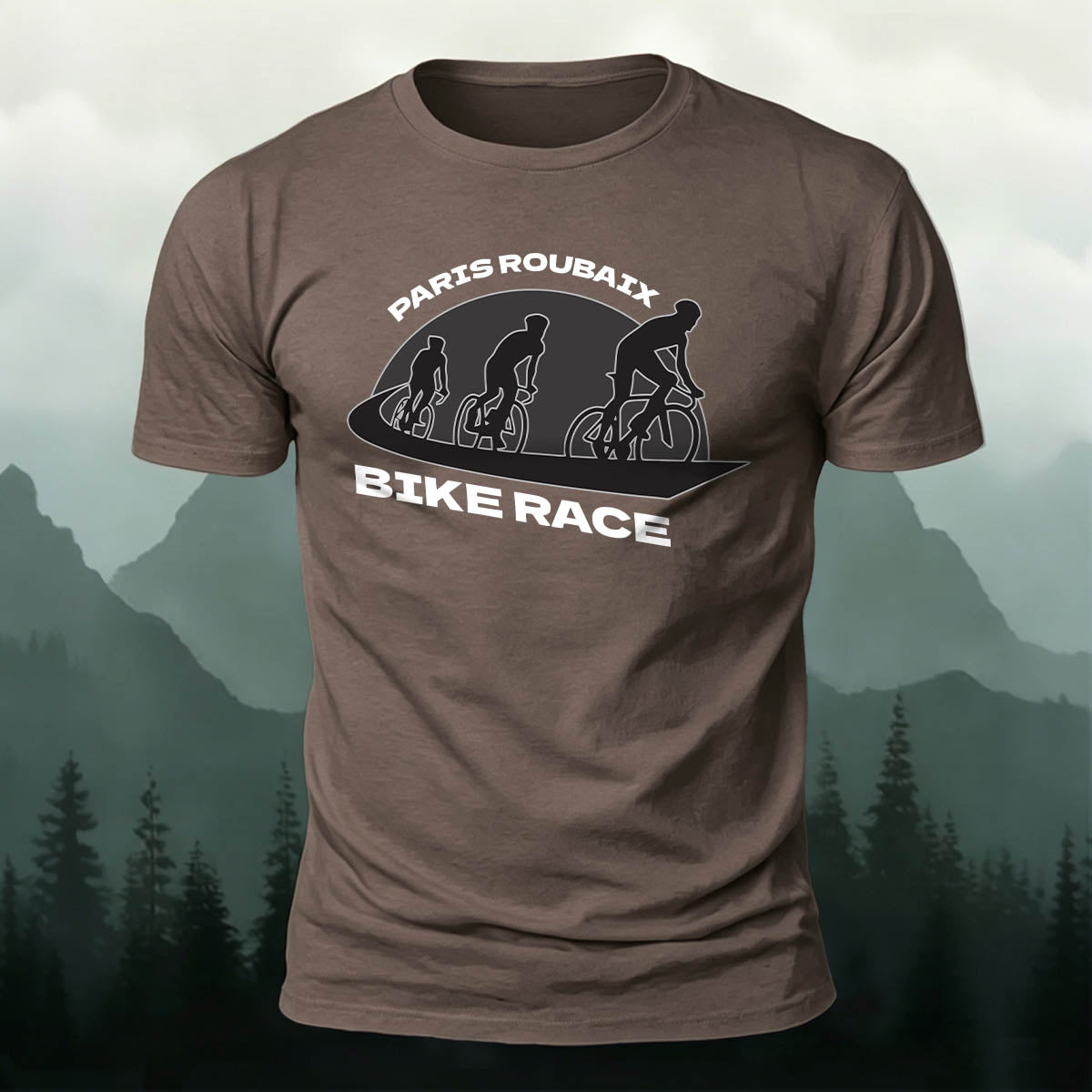 Bike Race Print Casual Versatile Cotton T-Shirt