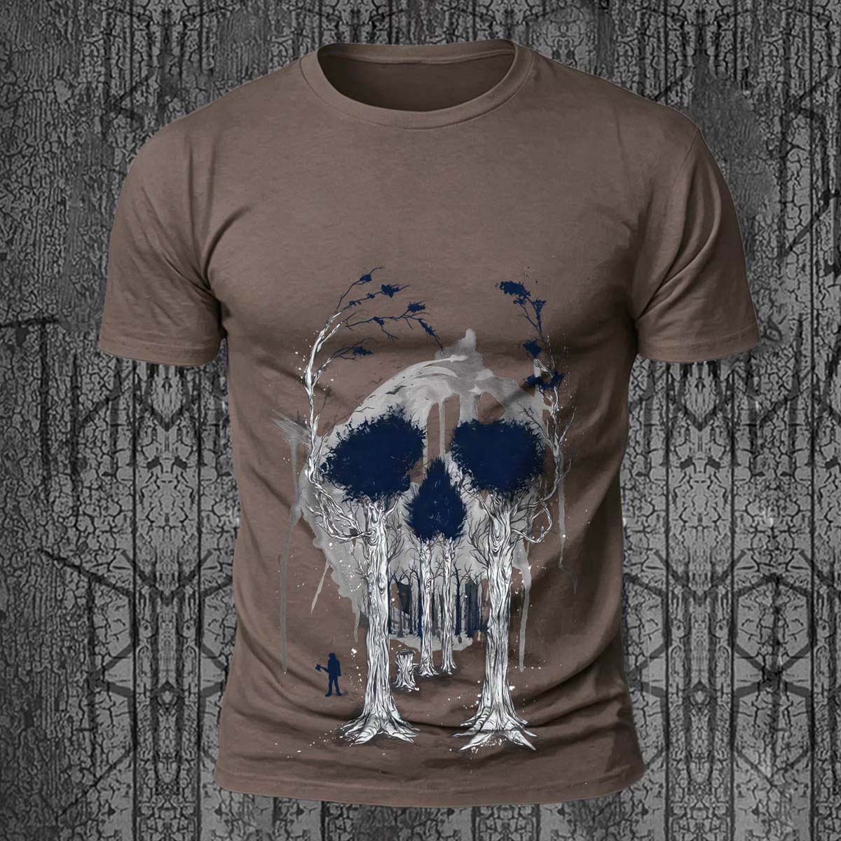 Forest Skeleton Creative Casual Comfortable T-Shirt