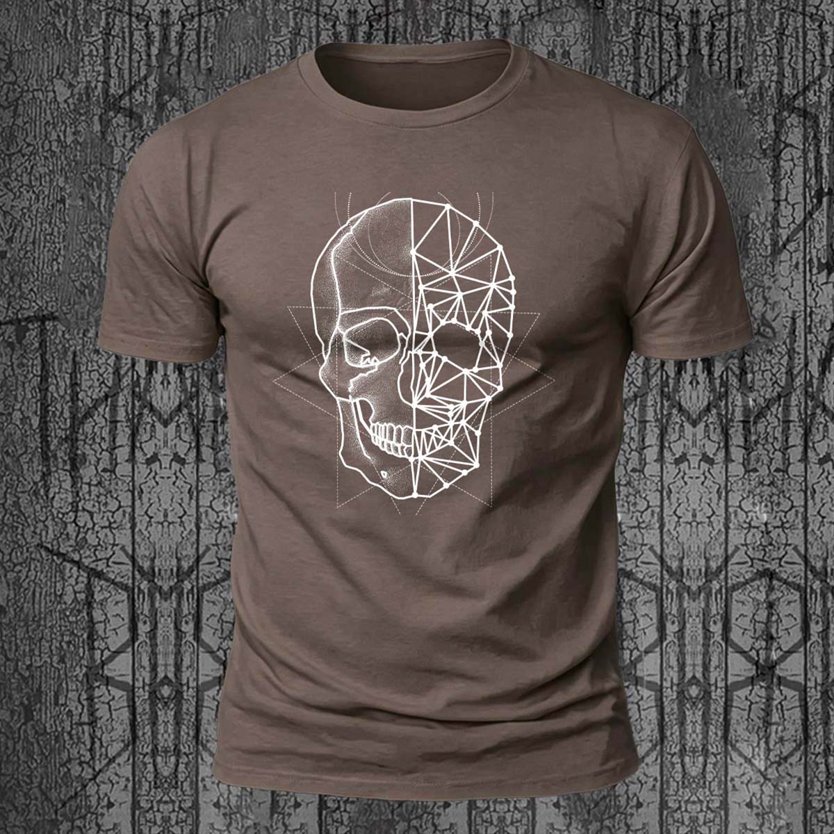 Line Skeleton Graphic Casual 100% Cotton T-Shirt