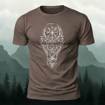 Vintage Tribal Sketch Totem Casual Cotton T-Shirt