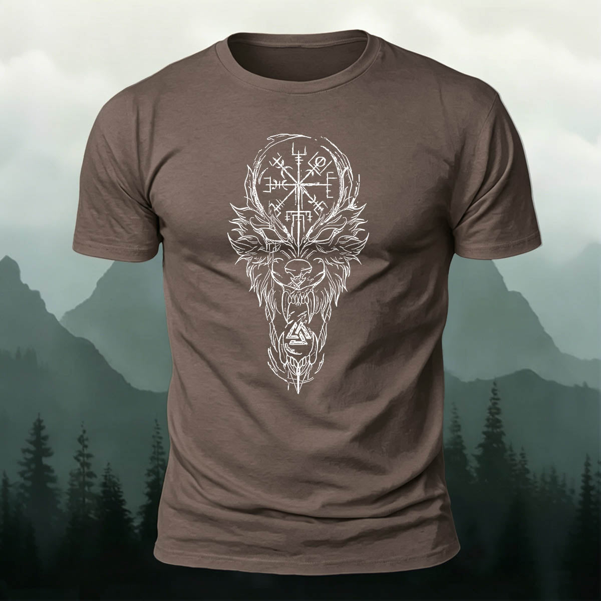 Vintage Tribal Sketch Totem Casual Cotton T-Shirt