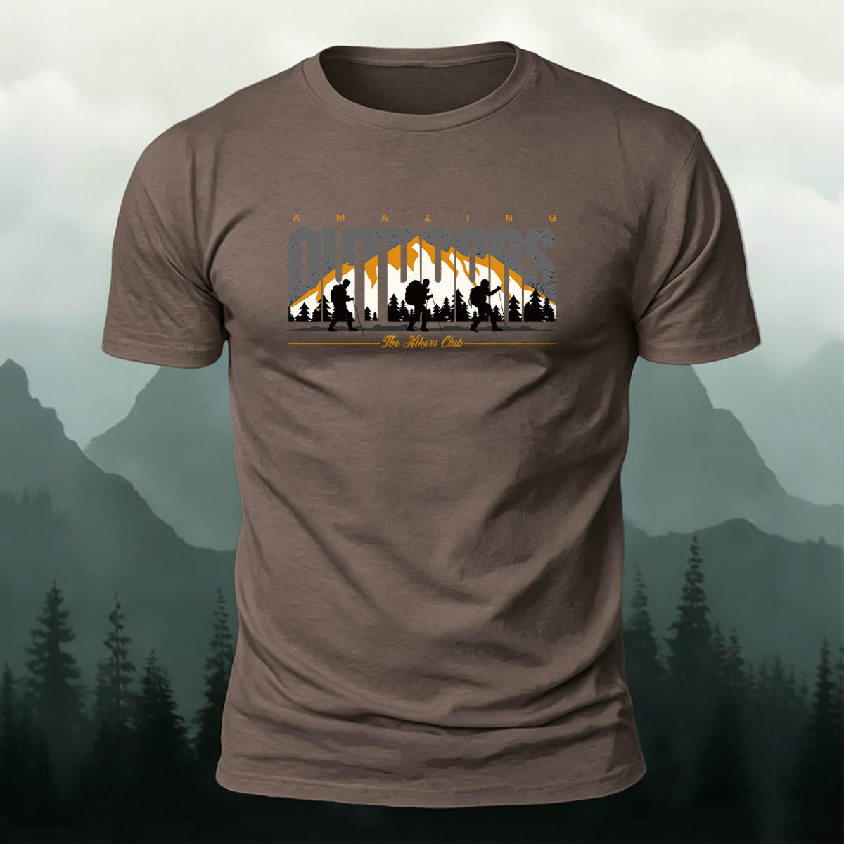 Snow Mountain Expedition Art Print Outdoor Cotton T-Shirt