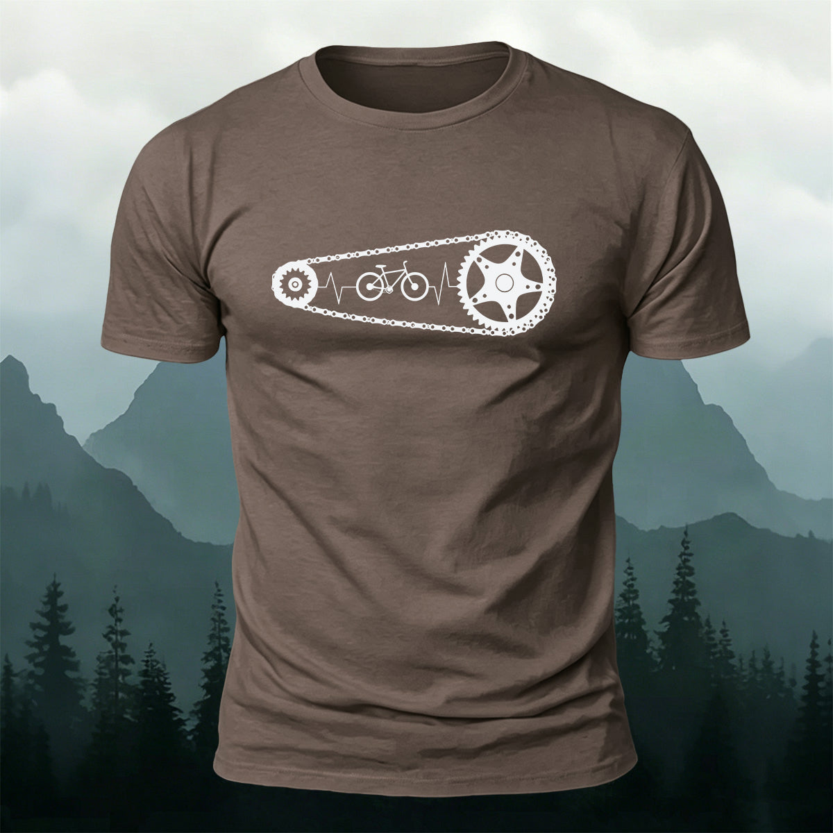 Minimalist Cycling Chain Natural Breathable T-Shirt