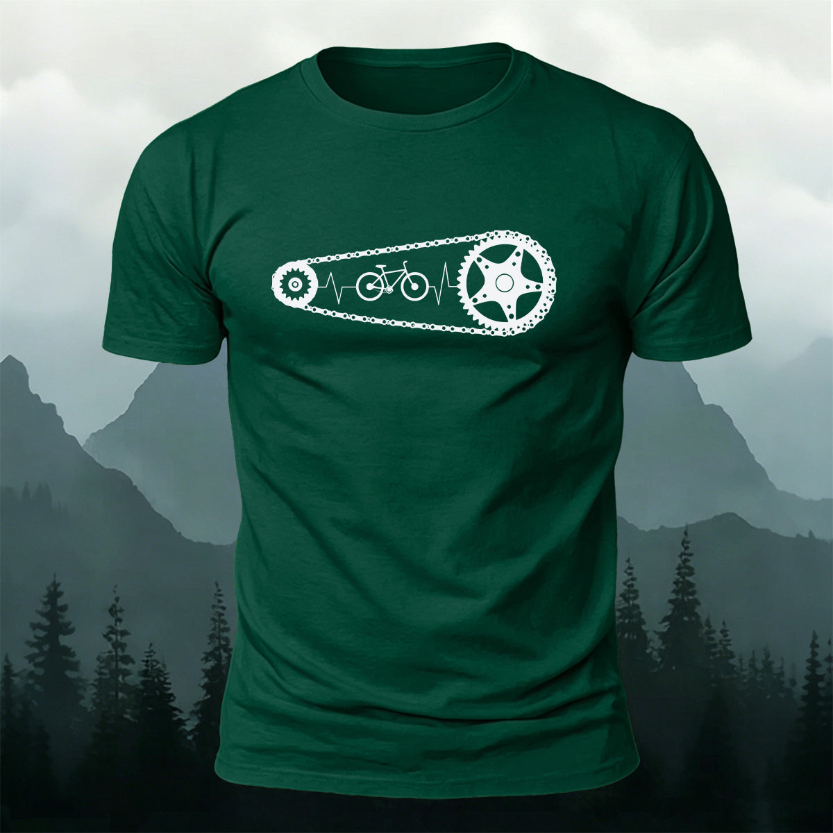 Minimalist Cycling Chain Natural Breathable T-Shirt