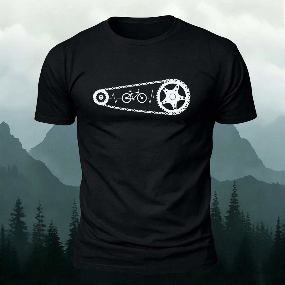 Minimalist Cycling Chain Natural Breathable T-Shirt