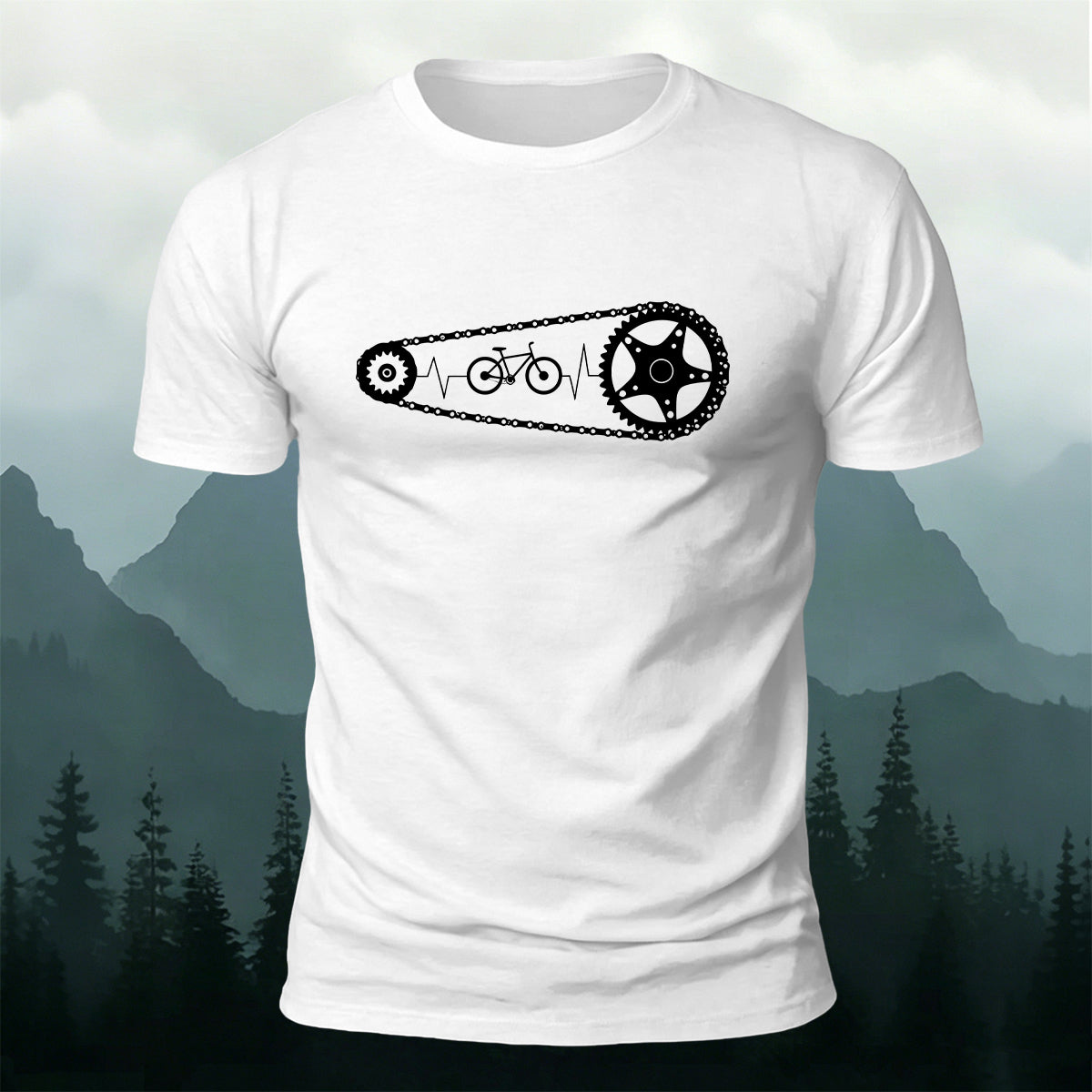Minimalist Cycling Chain Natural Breathable T-Shirt