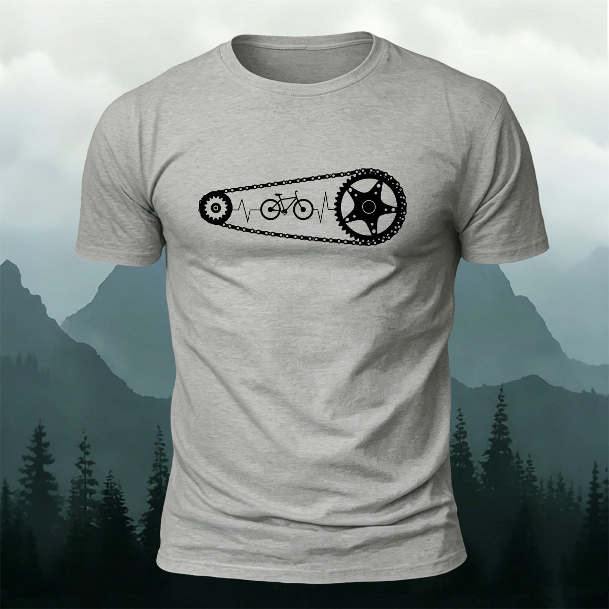 Minimalist Cycling Chain Natural Breathable T-Shirt