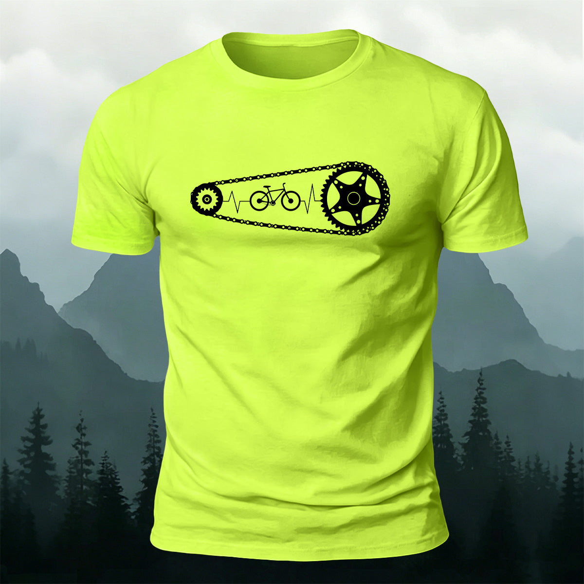 Minimalist Cycling Chain Natural Breathable T-Shirt