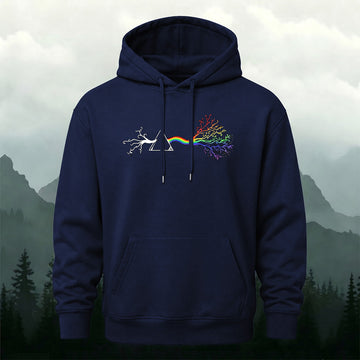 Cotton Blend Artistic Rainbow Tree Stylish Casual Hoodie