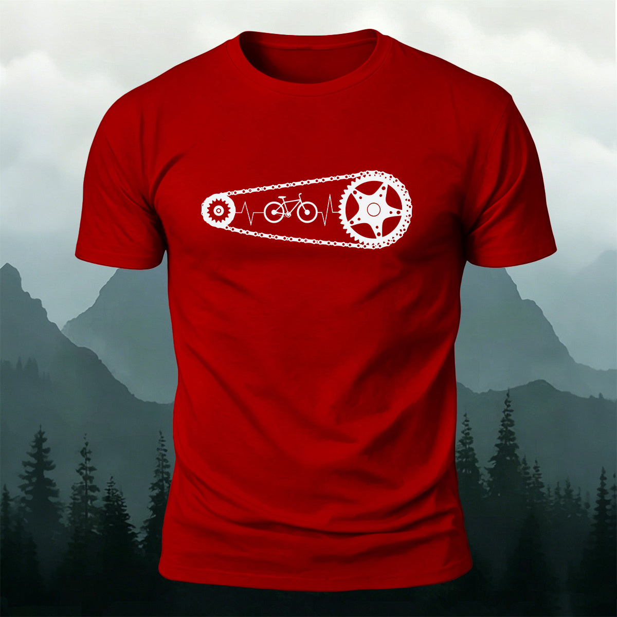 Minimalist Cycling Chain Natural Breathable T-Shirt