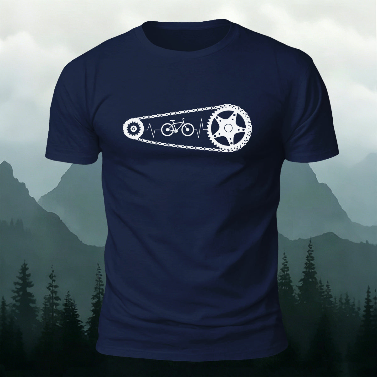 Minimalist Cycling Chain Natural Breathable T-Shirt