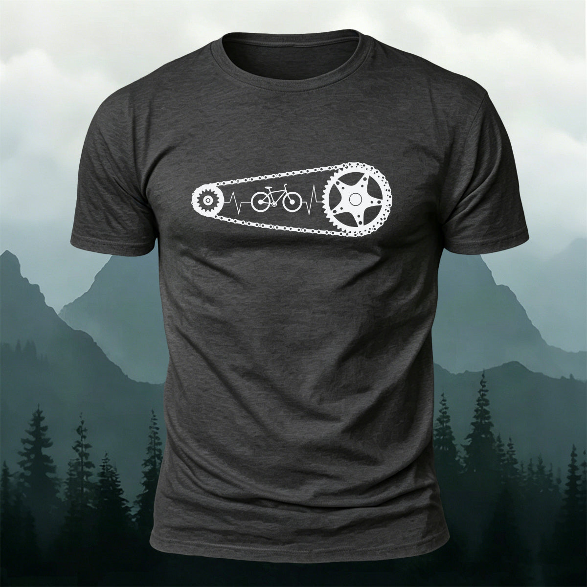 Minimalist Cycling Chain Natural Breathable T-Shirt