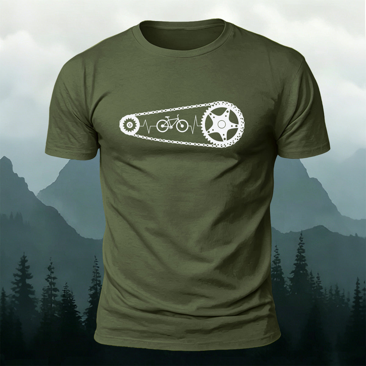 Minimalist Cycling Chain Natural Breathable T-Shirt