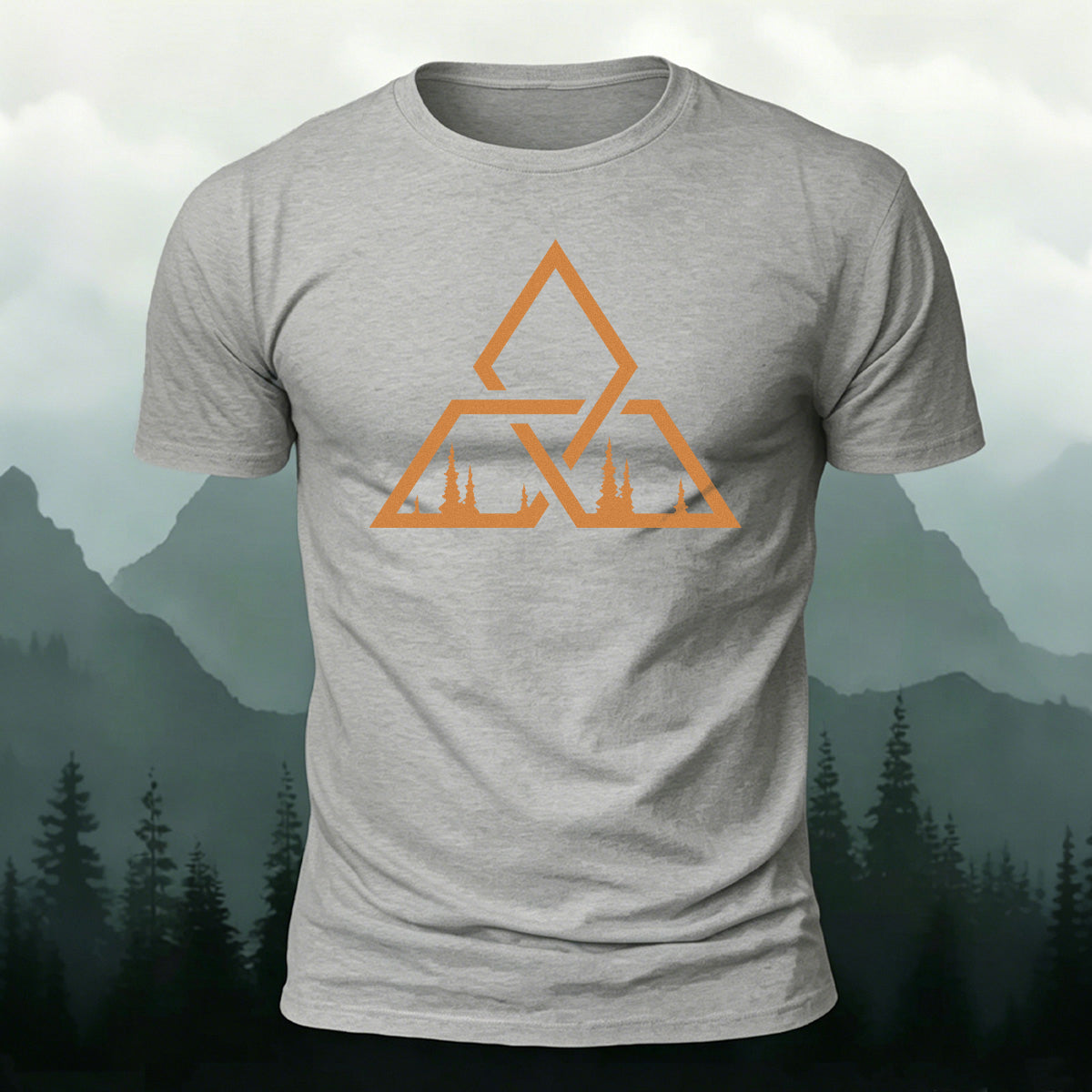 Geometric Pattern Minimalist Soft-touch Feel T-shirt