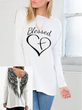 Fashionable Printed V-neck Back Casual Long Sleeves