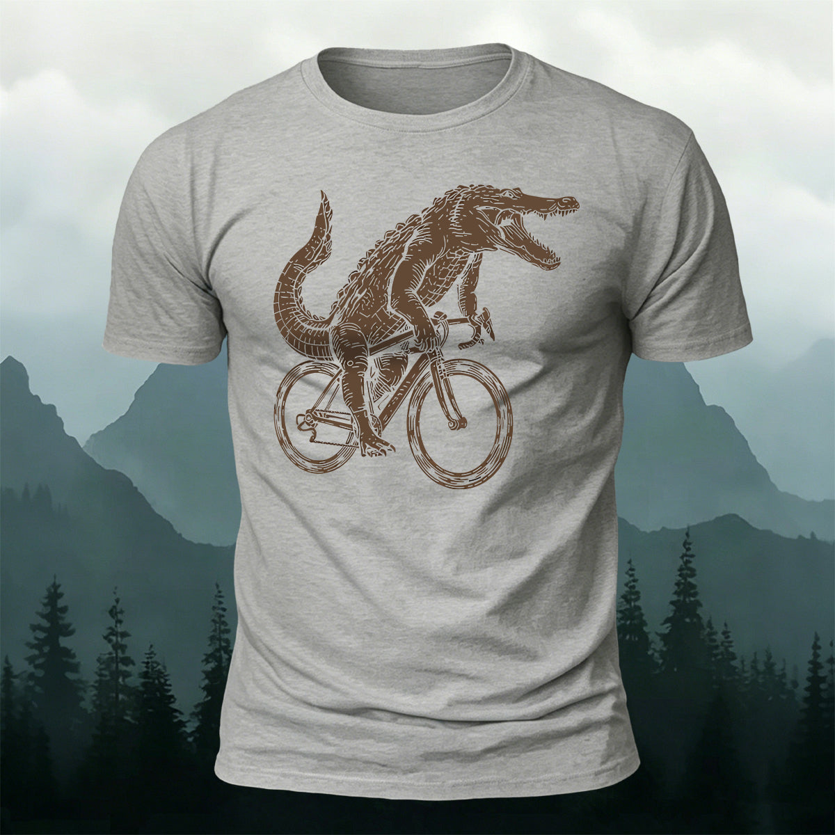 Crocodile Riding Fun Casual Premium Cotton T-Shirt