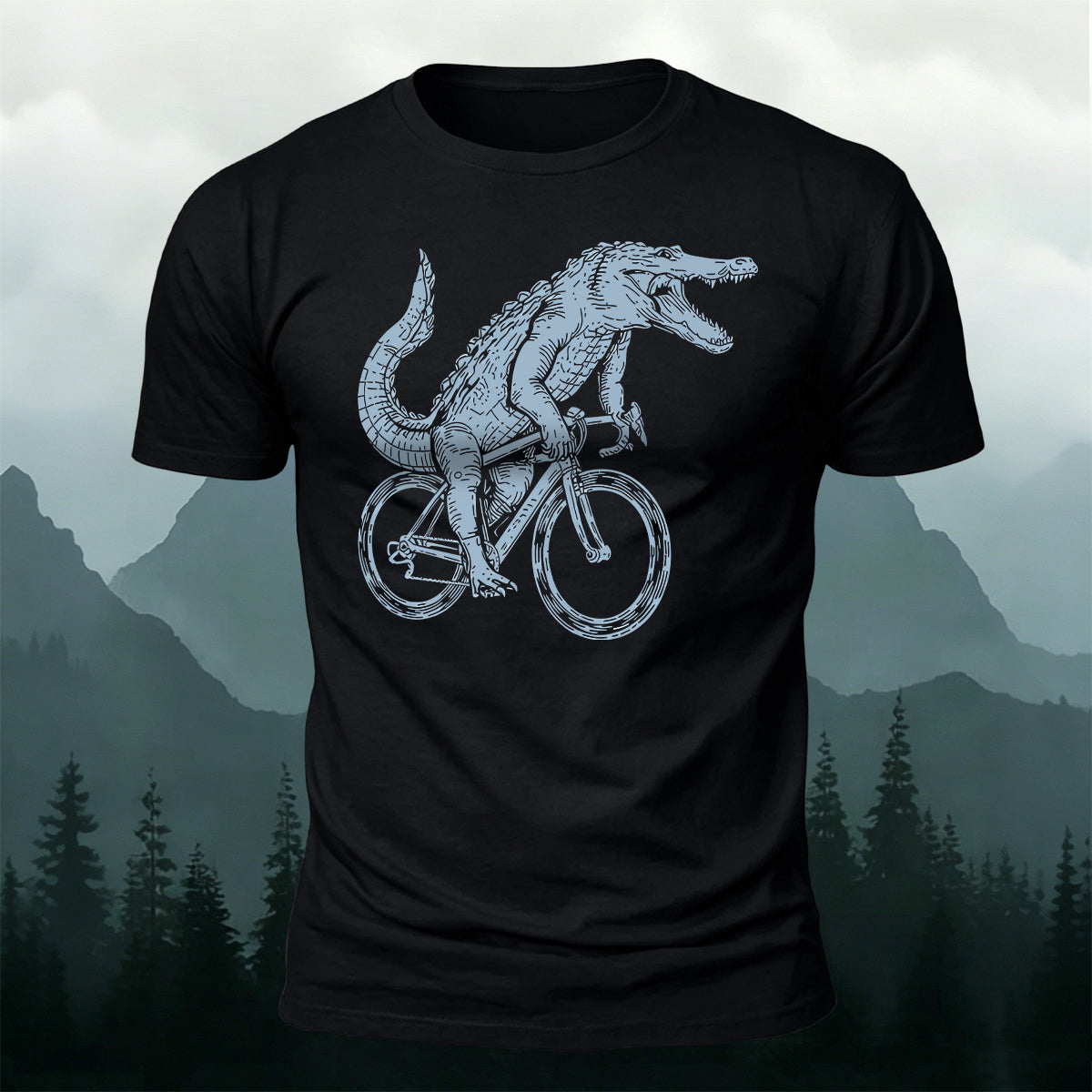 Crocodile Riding Fun Casual Premium Cotton T-Shirt
