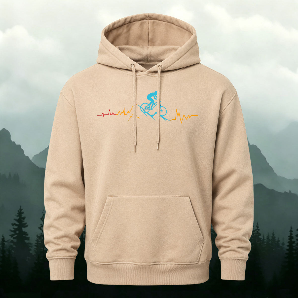 Cotton Blend Outdoor Cycling Simple Casual Hoodie