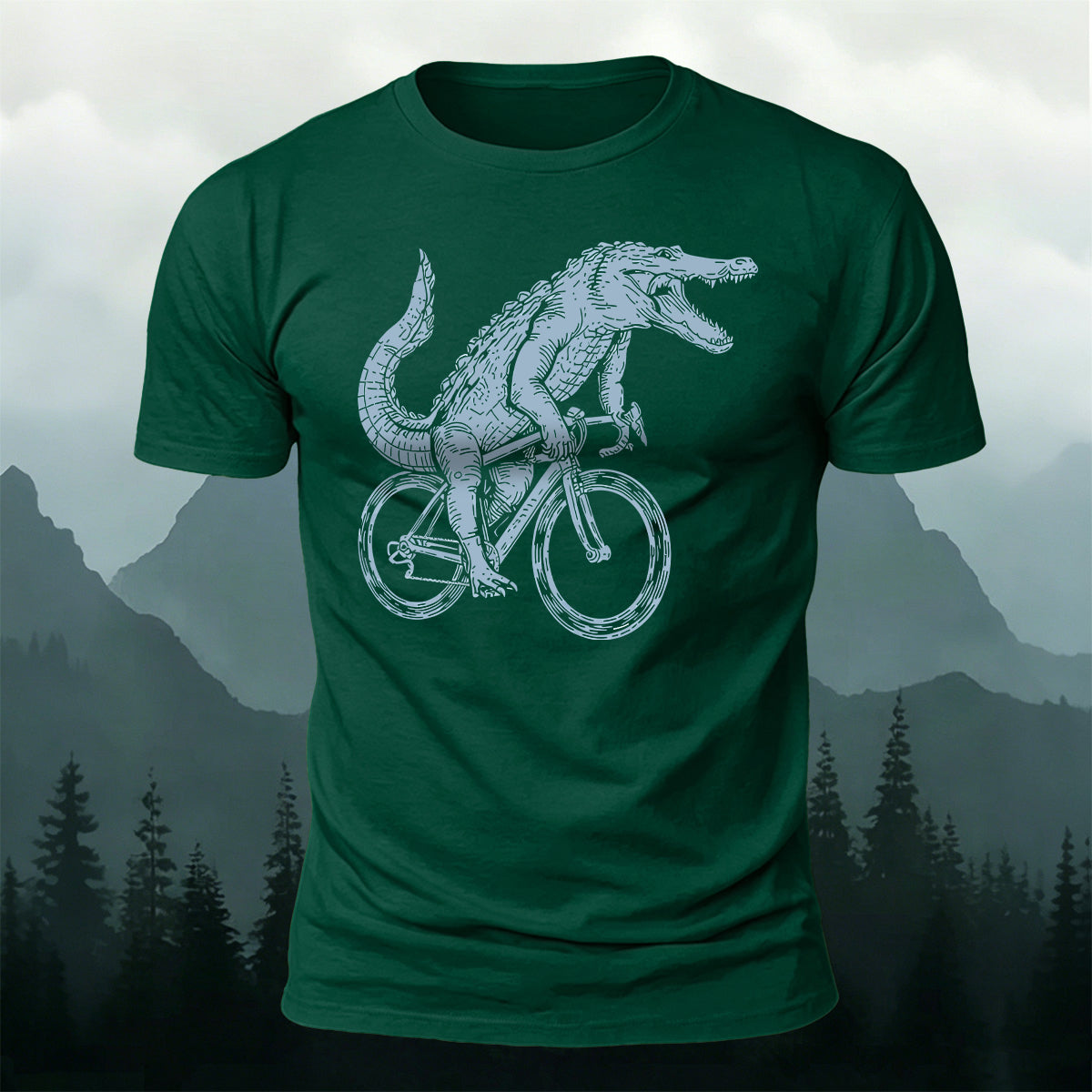Crocodile Riding Fun Casual Premium Cotton T-Shirt