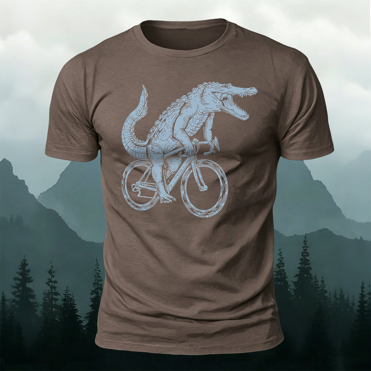 Crocodile Riding Fun Casual Premium Cotton T-Shirt