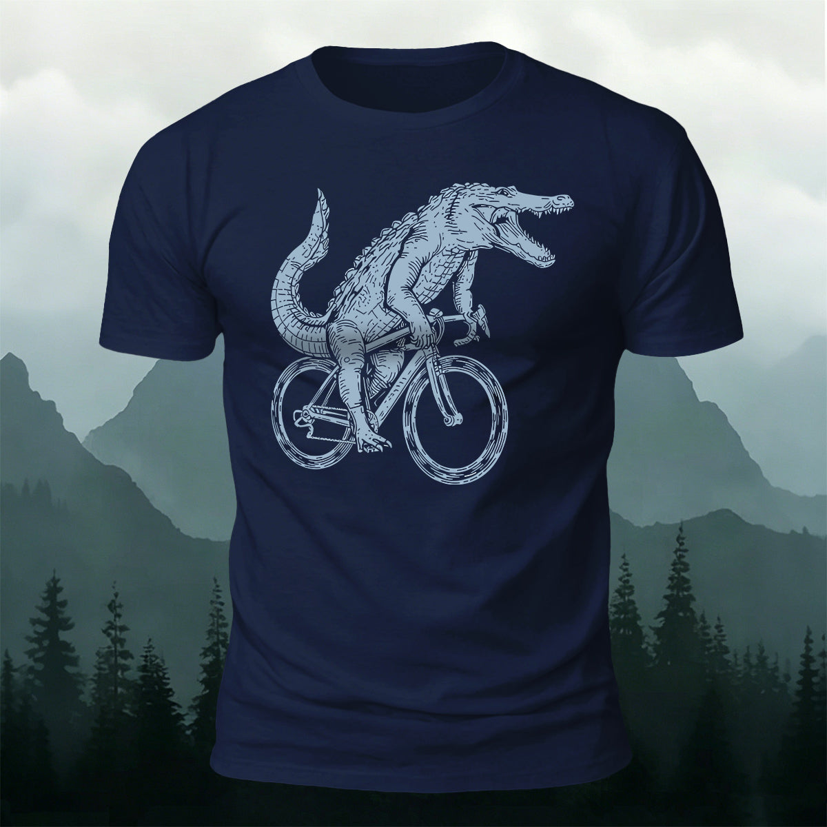 Crocodile Riding Fun Casual Premium Cotton T-Shirt