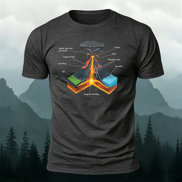 Cotton Volcano Cross Section Geology Diagram Casual Tee