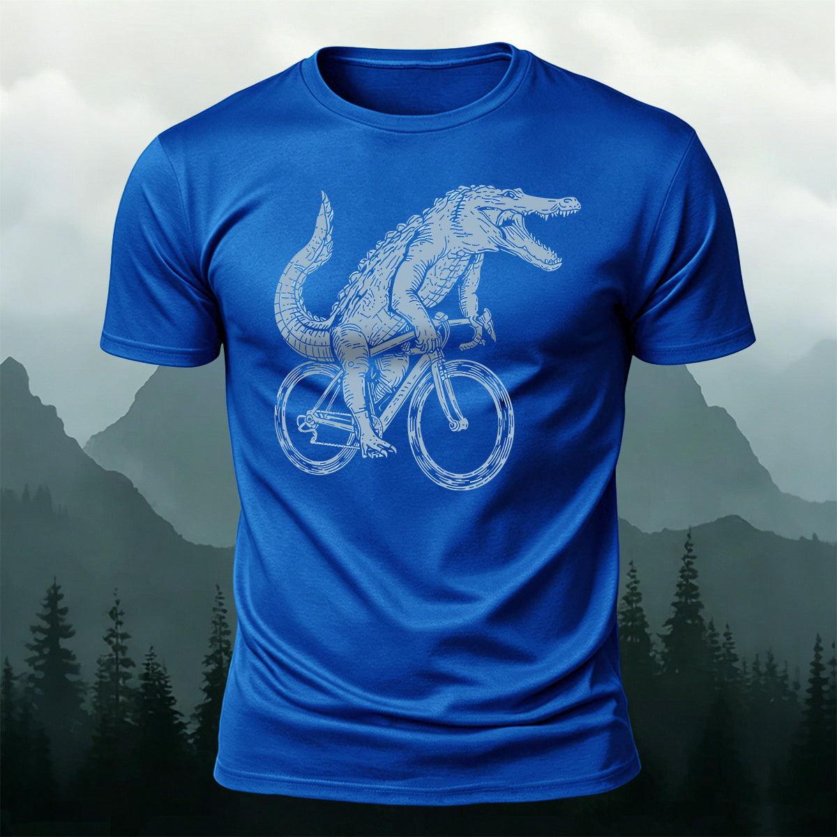 Crocodile Riding Fun Casual Premium Cotton T-Shirt