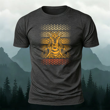Premium Cotton Bee Print Insect Art Casual T-Shirt