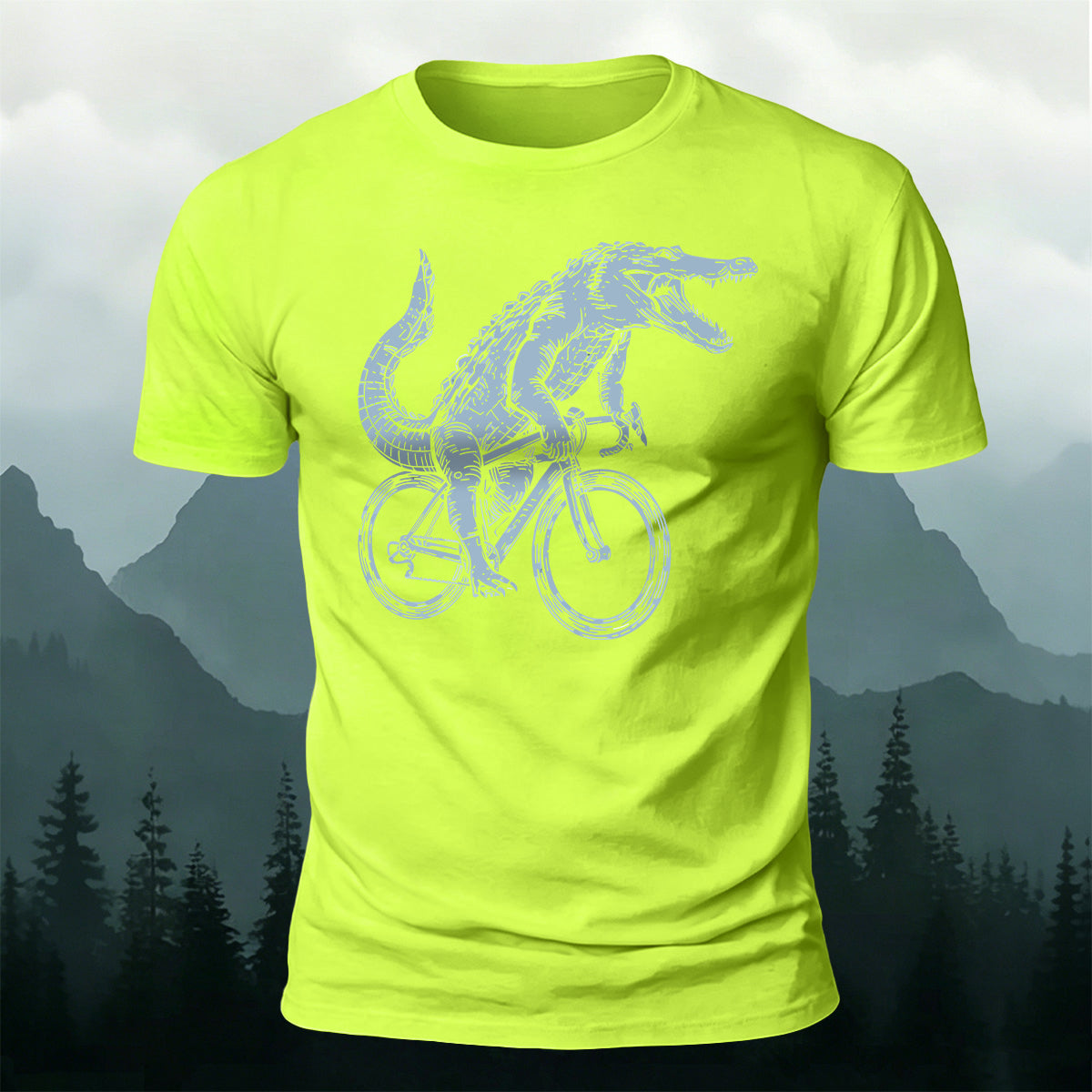 Crocodile Riding Fun Casual Premium Cotton T-Shirt