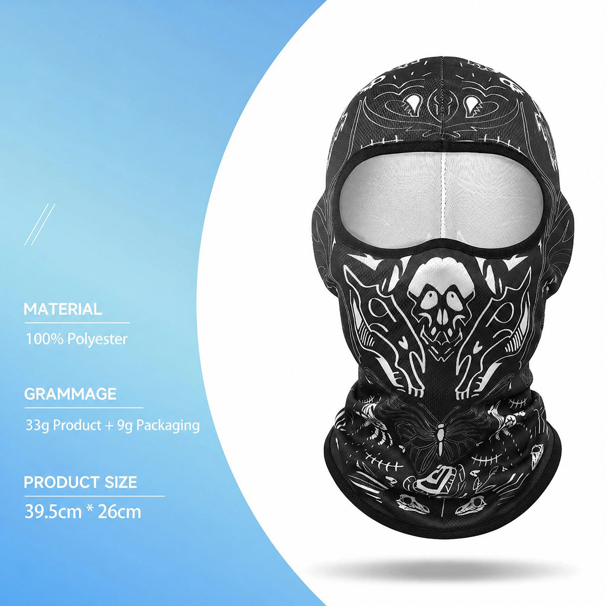 Breathable Unique Print and Fun Face Mask Motorcycle Helmet