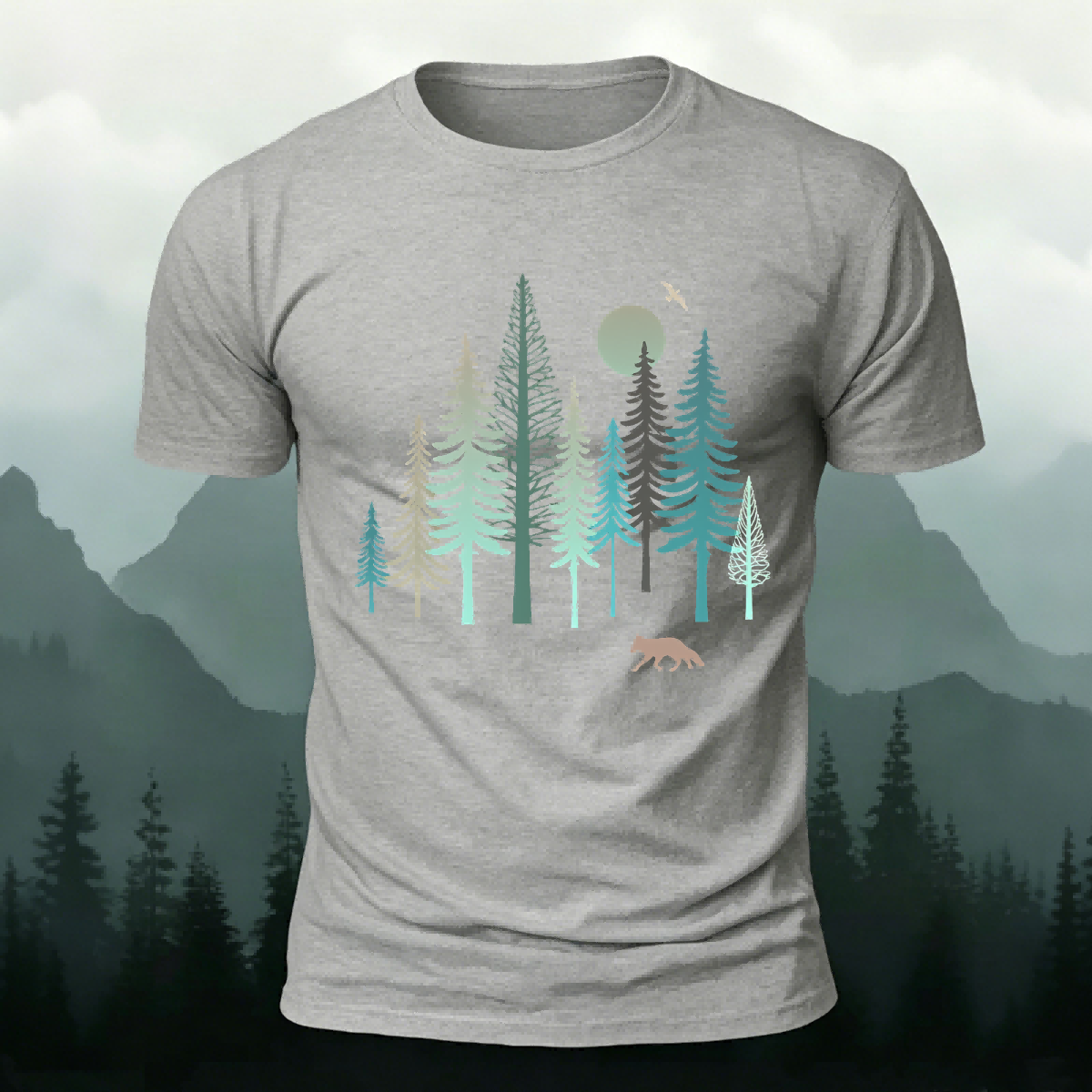 Woodland Pattern Casual Outdoor Soft-touch T-Shirt