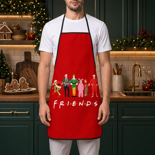 Linen Christmas Character Graphic Apron