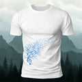 Flowing Musical Note Print Cotton Casual T-Shirt