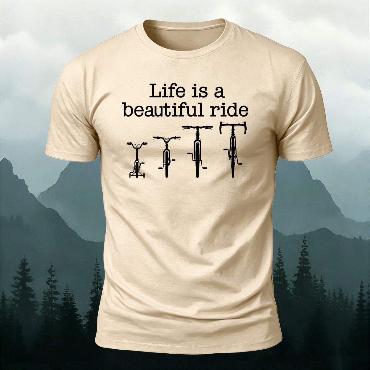 Cycling Enthusiast Printed Casual Skin-Friendly Tee