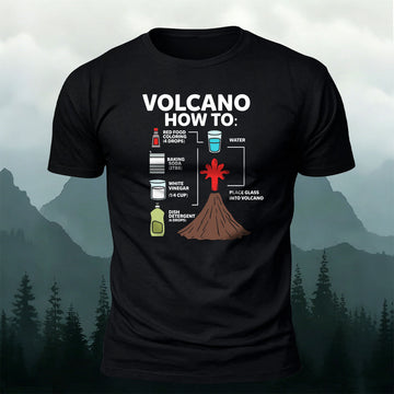 Cotton DIY Volcano Science Experiment Casual T-Shirt