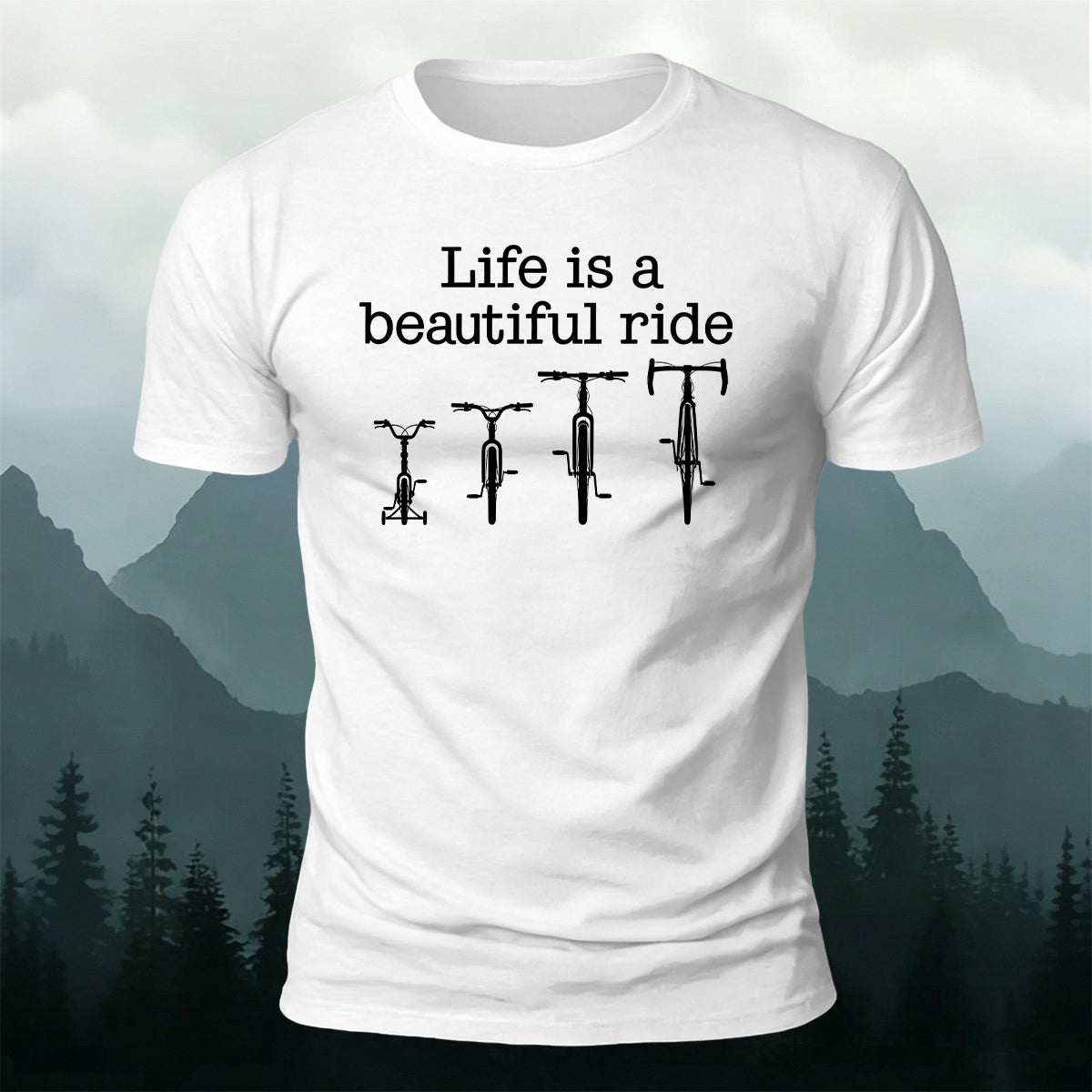 Cycling Enthusiast Printed Casual Skin-Friendly Tee