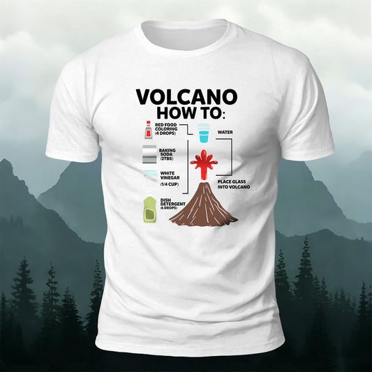 Cotton DIY Volcano Science Experiment Casual T-Shirt
